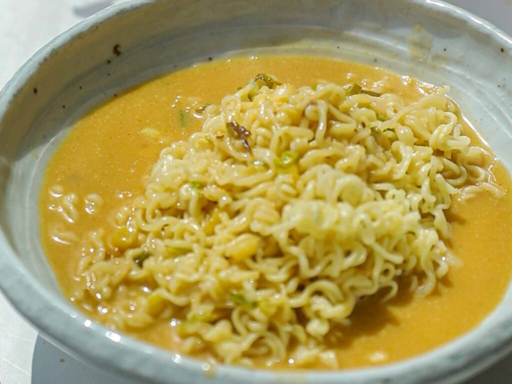 ramen noodles with just pumpkin broth